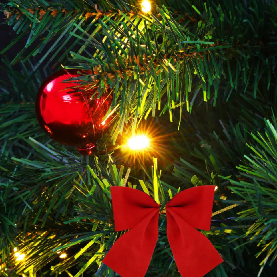 Hot The Holiday Aisle Artificial Christmas Tree With Baubles And Leds Green 2 Ft