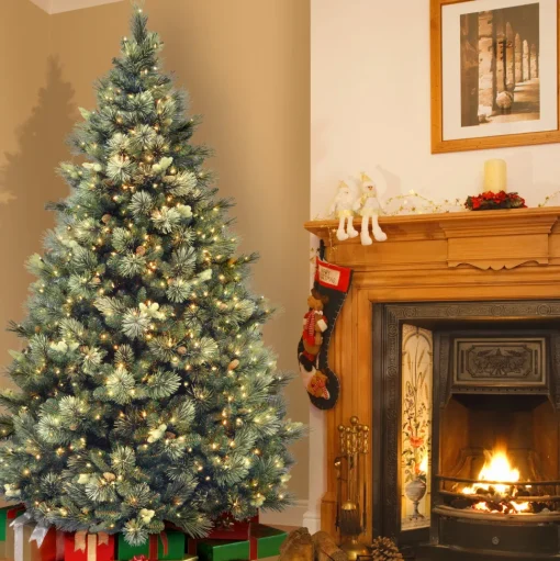 Best Sale Steelside Ceibhfhionn Pine Green Artificial Christmas Tree With Clear/White Lights
