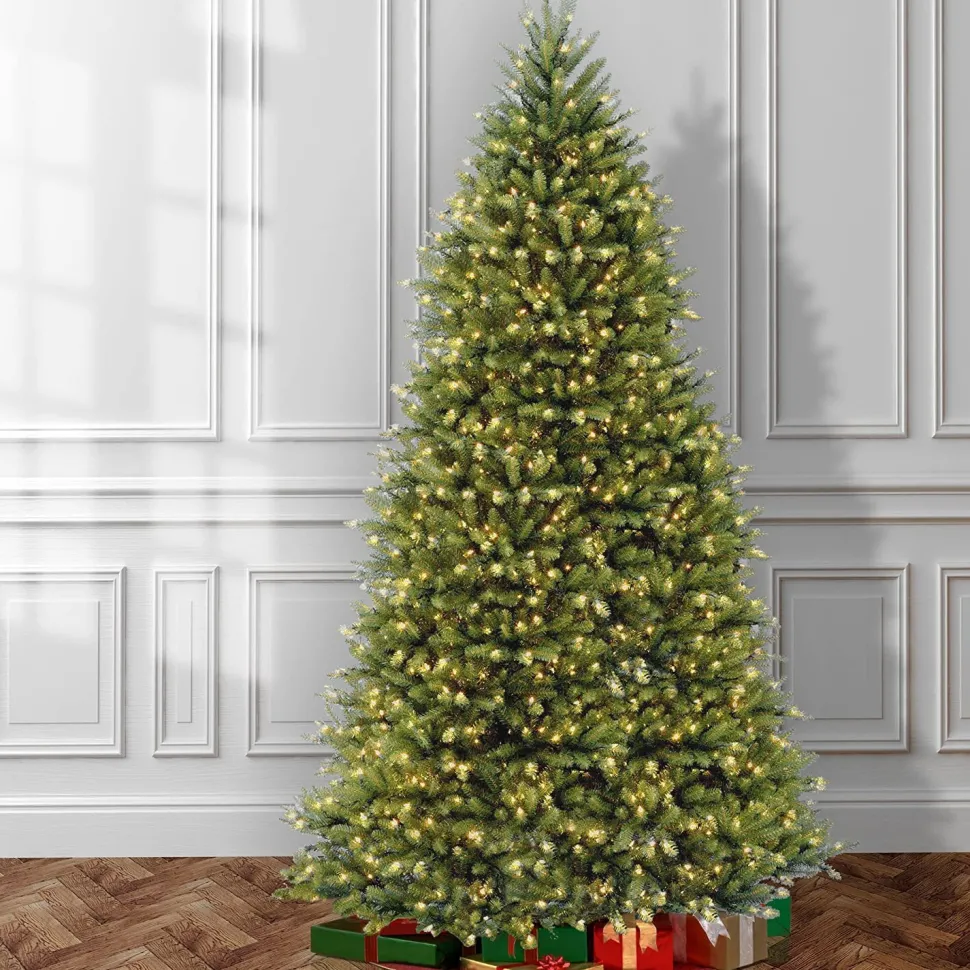 Discount Gracie Oaks Dunhill Fir 10' H Green Christmas Tree With 1200 Led Lights