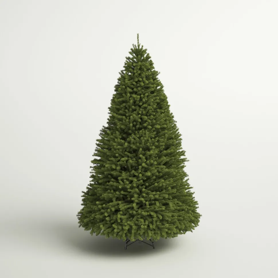 Discount Gracie Oaks Dunhill Fir 10' H Green Christmas Tree With 1200 Led Lights