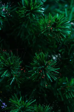 Hot The Holiday Aisle Fiber Optic 72" Green Pine Artificial Christmas Tree With Multi-Colored Lights With Stand