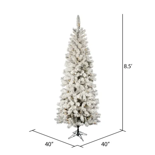 Cheap The Holiday Aisle Flocked Pacific Pencil Pine Artificial Christmas Tree
