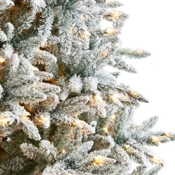 Best Sale The Holiday Aisle Flocked Spruce Artificial Christmas Tree With Clear Lights