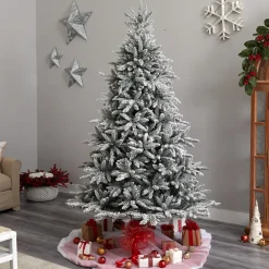 Best Sale The Holiday Aisle Flocked Spruce Artificial Christmas Tree With Clear Lights