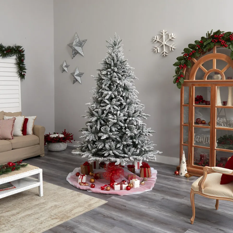 Best Sale The Holiday Aisle Flocked Spruce Artificial Christmas Tree With Clear Lights