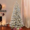 New The Holiday Aisle Flocked Virginia Pine 6.5' Green/White Pine Artificial Christmas Tree With 300 Clear/White Lights