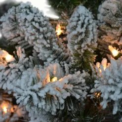 New The Holiday Aisle Flocked Virginia Pine 6.5' Green/White Pine Artificial Christmas Tree With 300 Clear/White Lights