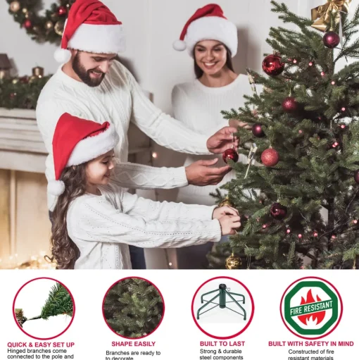 New Andover Mills Fraser Pencil Green Fir Christmas Tree With Clear/White Lights