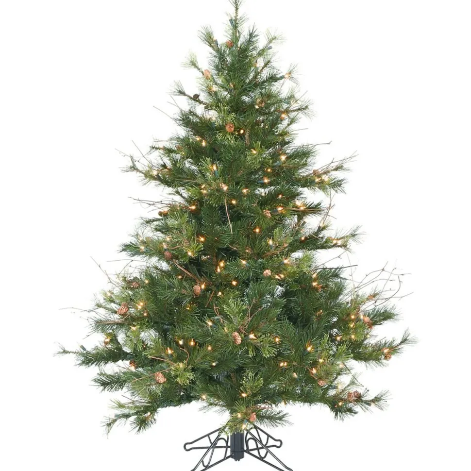Sale Andover Mills Galarza 4.5' Green Pine Artificial Christmas Tree With 250 Dura-Lit Clear Lights With Stand