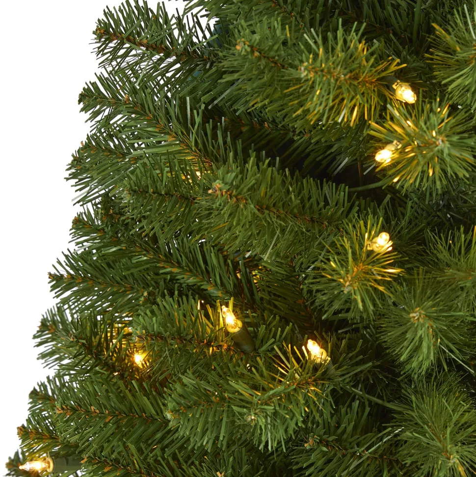 New The Holiday Aisle Green Artificial Pine Cashmere Christmas Tree With Incandescent Lights