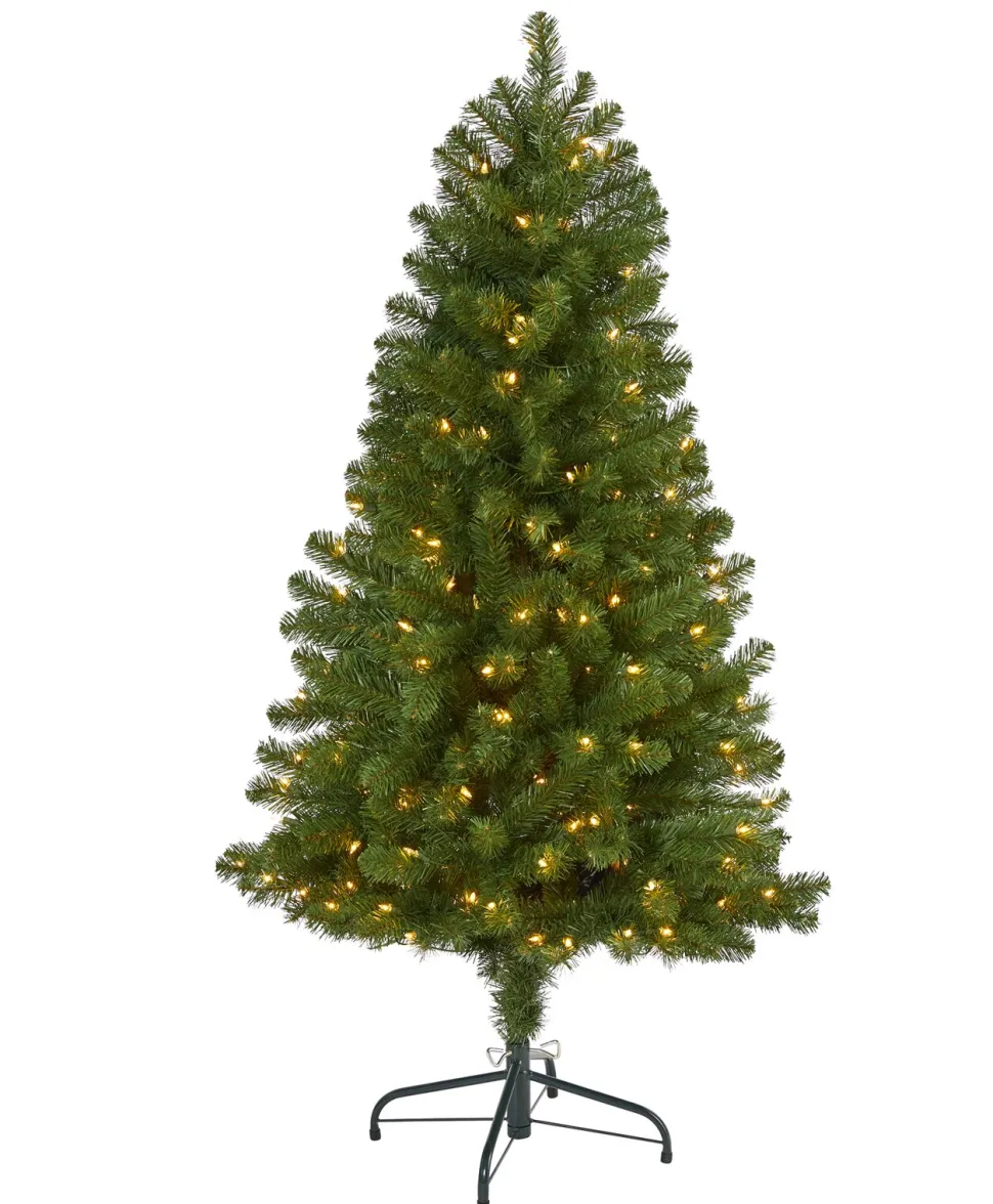 New The Holiday Aisle Green Artificial Pine Cashmere Christmas Tree With Incandescent Lights
