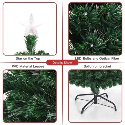Flash Sale The Holiday Aisle Green Christmas Tree With Fiber Optic Twinkling Lights
