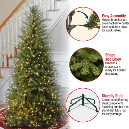 Best Sale The Holiday Aisle Green Fir Artificial Christmas Tree With Clear/White Lights