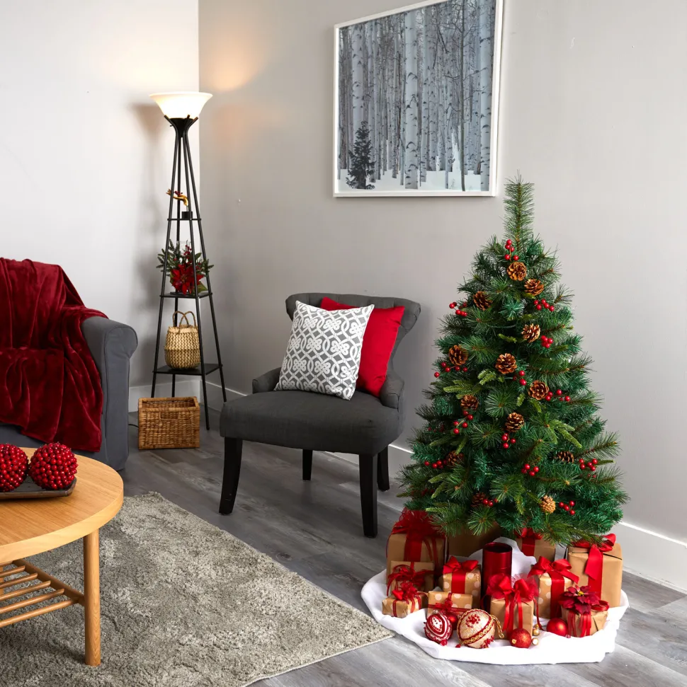 Discount The Holiday Aisle Green Pine Artificial Christmas Tree With Clear/White Lights