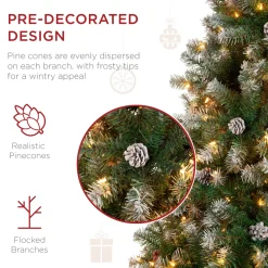 Best The Holiday Aisle Green Pine Artificial Christmas Tree With 250 Clear/White Lights