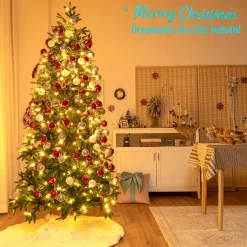 Discount The Holiday Aisle Green Realistic Artificial Cashmere Christmas Tree With Led Lights