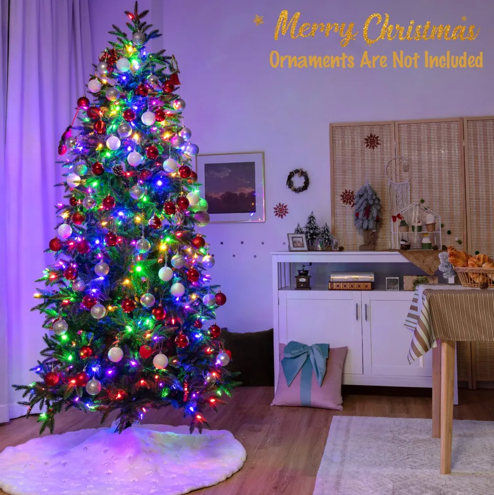 Discount The Holiday Aisle Green Realistic Artificial Cashmere Christmas Tree With Led Lights