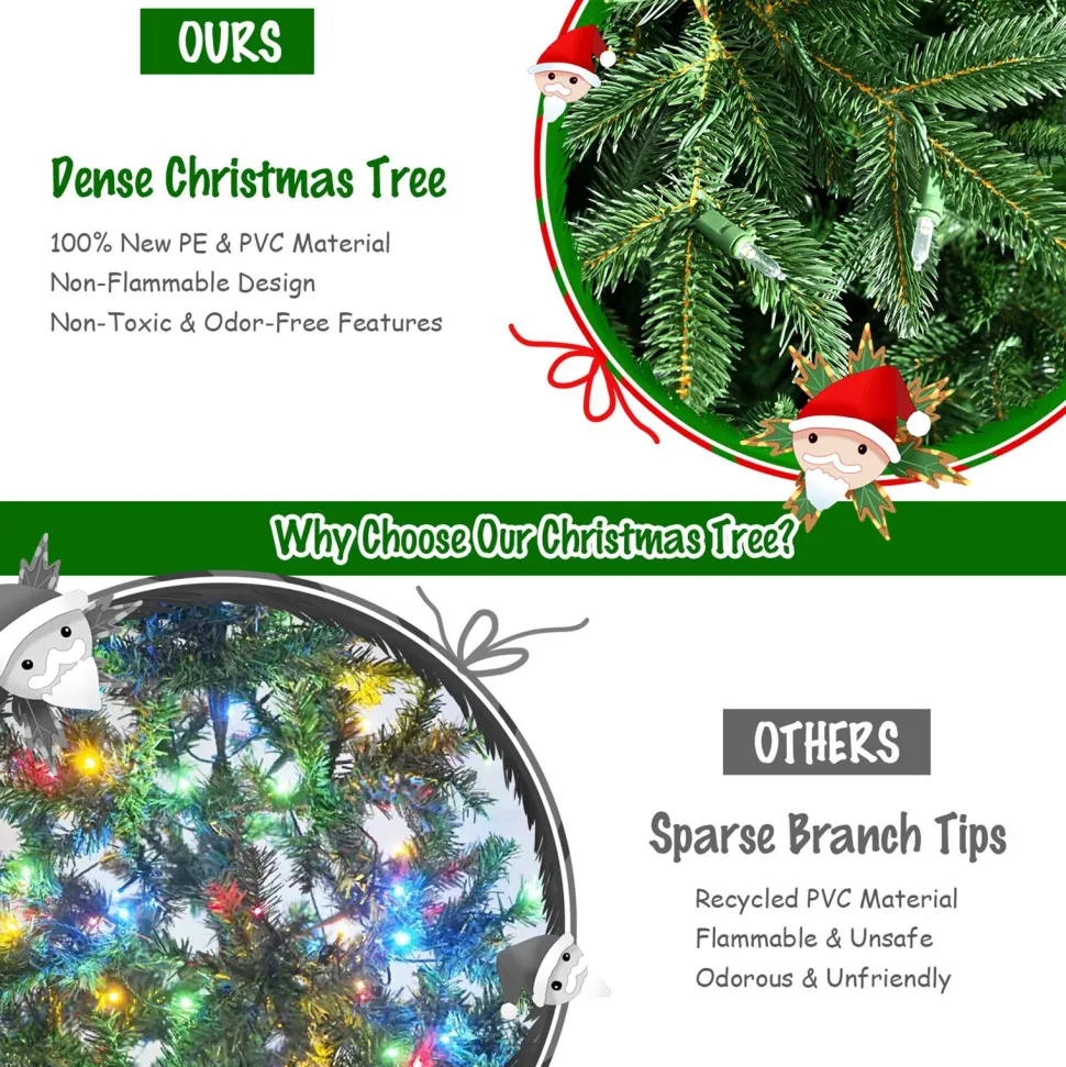 Discount The Holiday Aisle Green Realistic Artificial Cashmere Christmas Tree With Led Lights