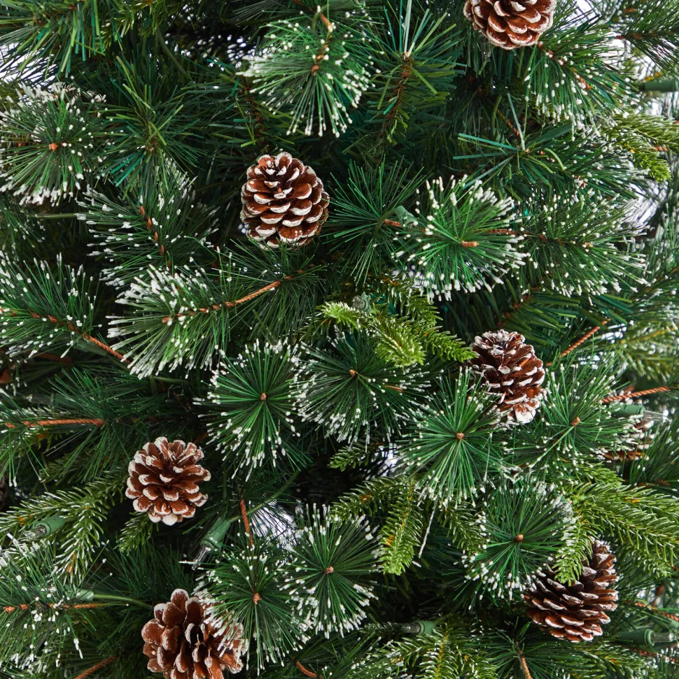 Fashion The Holiday Aisle Green Realistic Artificial Pine Cashmere Christmas Tree With 900 Led Lights And Pinecones