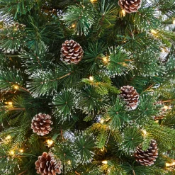 Fashion The Holiday Aisle Green Realistic Artificial Pine Cashmere Christmas Tree With 900 Led Lights And Pinecones