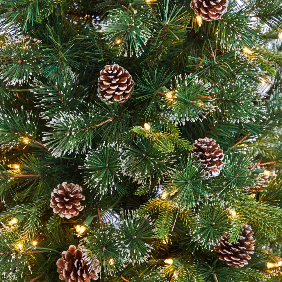 Fashion The Holiday Aisle Green Realistic Artificial Pine Cashmere Christmas Tree With 900 Led Lights And Pinecones