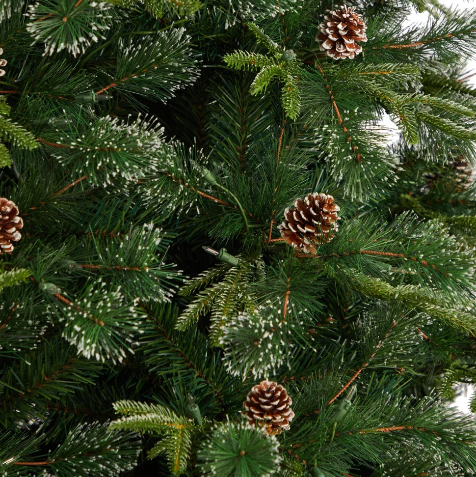 Fashion The Holiday Aisle Green Realistic Artificial Pine Cashmere Christmas Tree With 900 Led Lights And Pinecones