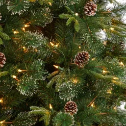 Fashion The Holiday Aisle Green Realistic Artificial Pine Cashmere Christmas Tree With 900 Led Lights And Pinecones
