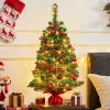 Discount The Holiday Aisle Green Realistic Spruce Cashmere Christmas Tree With Led Twinkling Lights And Berries