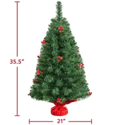 Discount The Holiday Aisle Green Realistic Spruce Cashmere Christmas Tree With Led Twinkling Lights And Berries