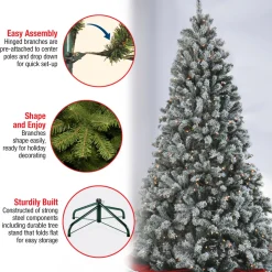 Discount The Holiday Aisle Green Spruce Flocked/Frosted Christmas Tree With 450 Lights