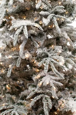 Hot Kelly Clarkson Home Green/White Realistic Artificial Pine Flocked/Frosted Christmas Tree With Lights