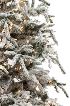 Hot Kelly Clarkson Home Green/White Realistic Artificial Pine Flocked/Frosted Christmas Tree With Lights