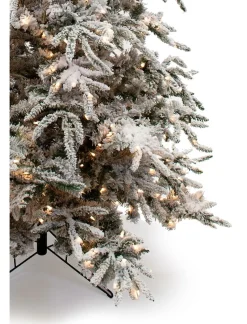 Hot Kelly Clarkson Home Green/White Realistic Artificial Pine Flocked/Frosted Christmas Tree With Lights