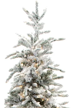 Hot Kelly Clarkson Home Green/White Realistic Artificial Pine Flocked/Frosted Christmas Tree With Lights
