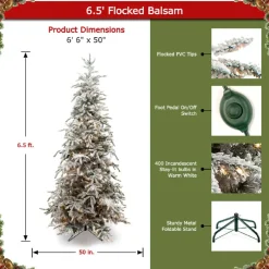 Hot Kelly Clarkson Home Green/White Realistic Artificial Pine Flocked/Frosted Christmas Tree With Lights