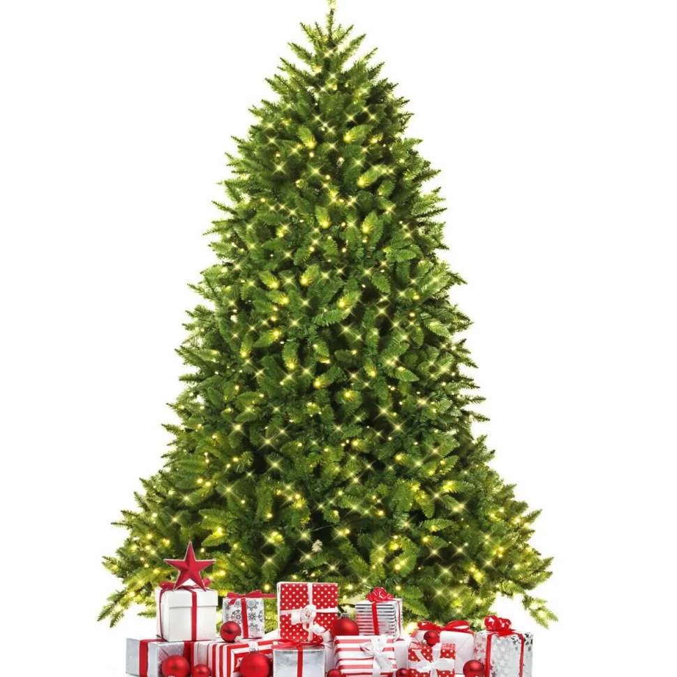 Discount The Holiday Aisle Hinged 7.5' Green Fir Artificial Christmas Tree With 700 Clear And White Lights