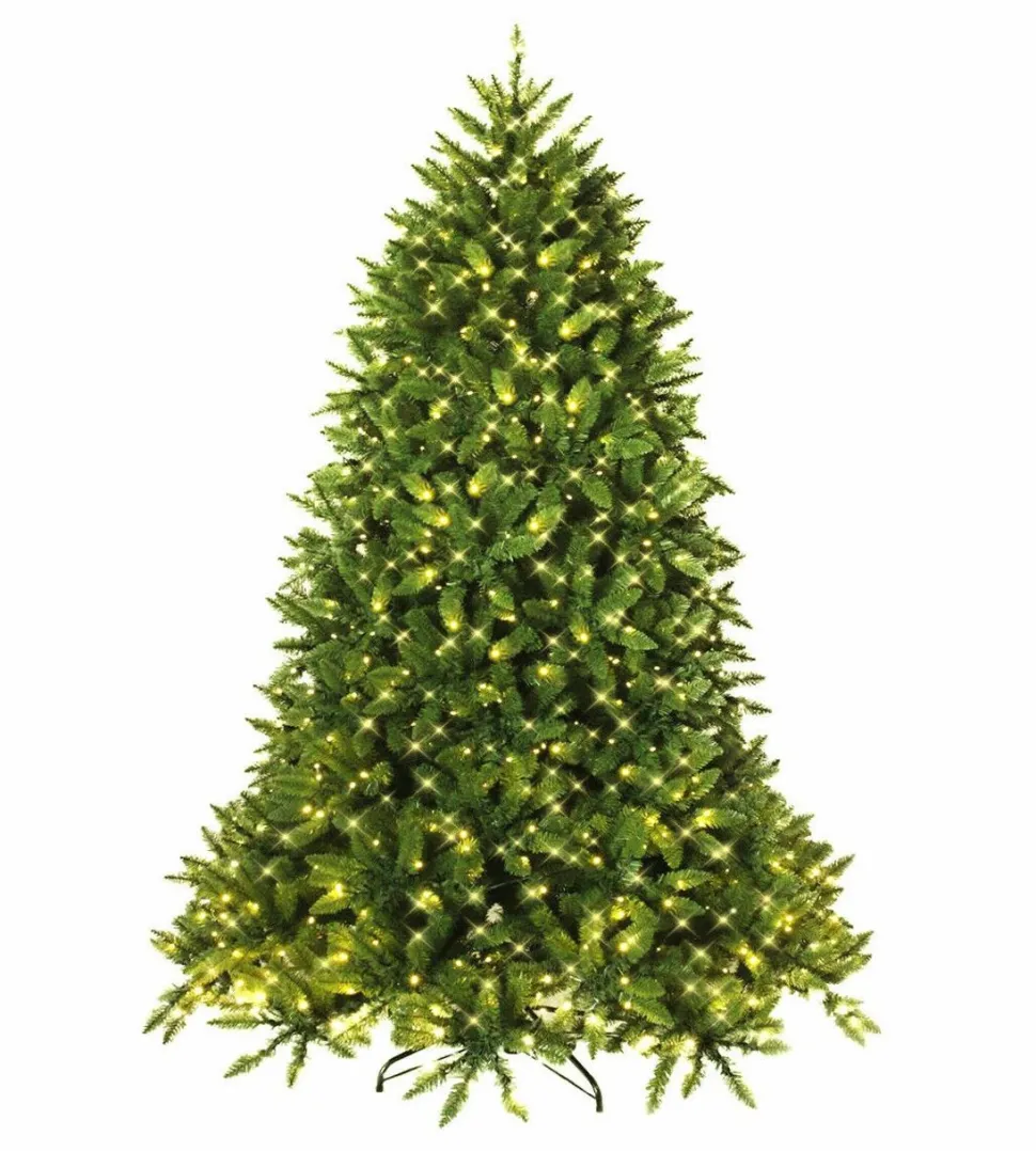 Discount The Holiday Aisle Hinged 7.5' Green Fir Artificial Christmas Tree With 700 Clear And White Lights