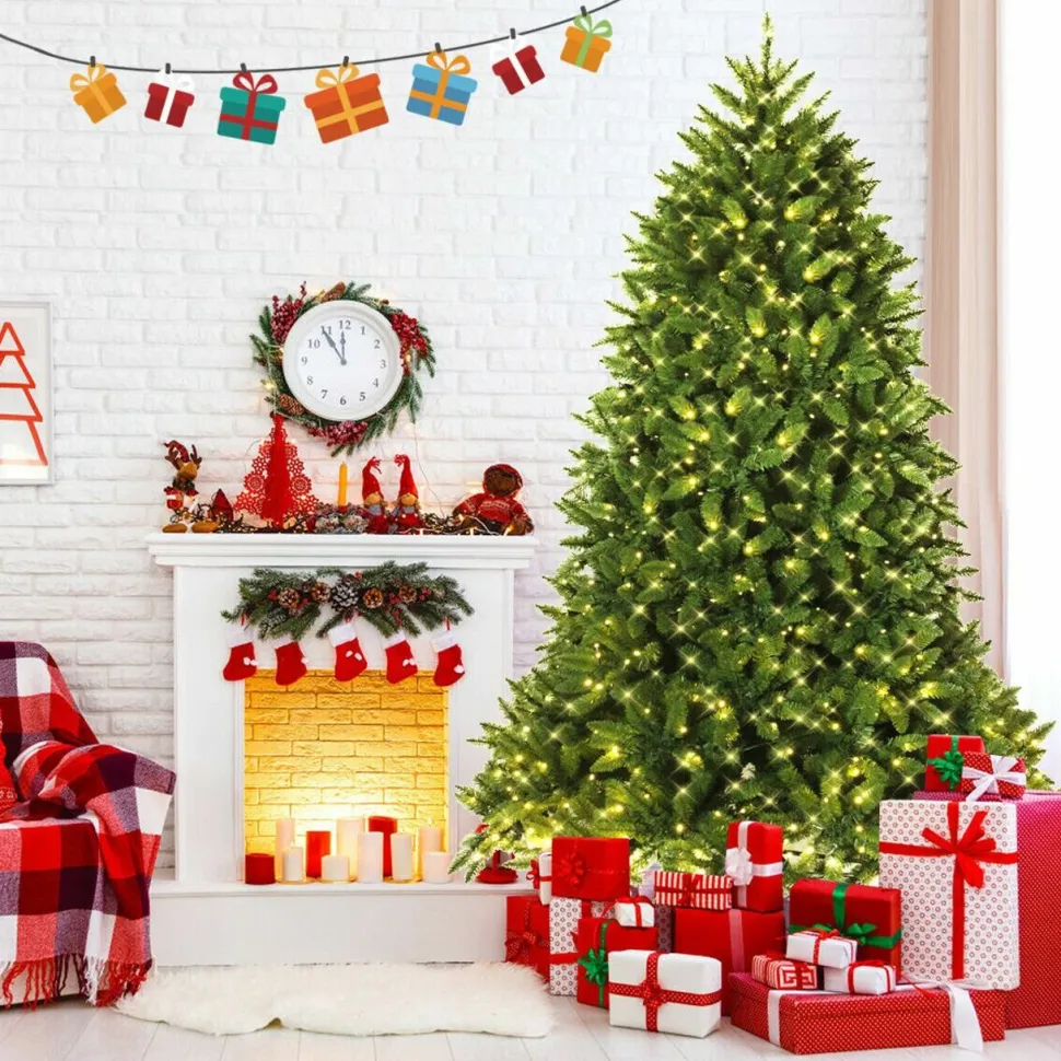Discount The Holiday Aisle Hinged 7.5' Green Fir Artificial Christmas Tree With 700 Clear And White Lights