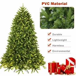 Discount The Holiday Aisle Hinged 7.5' Green Fir Artificial Christmas Tree With 700 Clear And White Lights