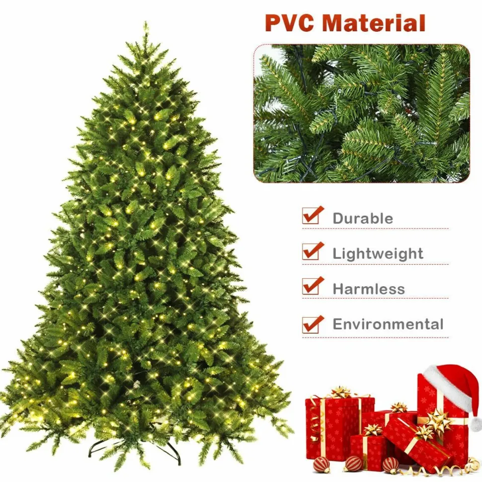Discount The Holiday Aisle Hinged 7.5' Green Fir Artificial Christmas Tree With 700 Clear And White Lights