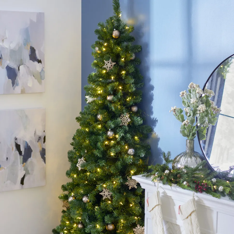 Clearance The Holiday Aisle Home Heritage Pine 7 Ft Artificial Half Christmas Tree Prelit W/ 150 Led Lights