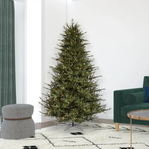 Shop The Holiday Aisle Itasca Frasier 6.5' Green Fir Trees Artificial Christmas Tree With 600 Led Clear/White Lights With Stand