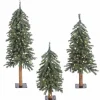 Shop The Holiday Aisle Natural Bark Alpine 3 Piece Artificial Christmas Tree Set With 185 Warm White Lights
