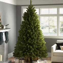 Cheap Three Posts North Valley Lighted Artificial Green Spruce Christmas Tree - Stand Included