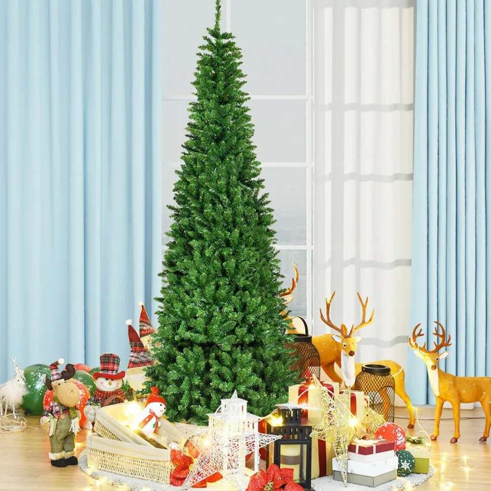 Online The Holiday Aisle Pencil 7.5' Green Fir Artificial Christmas Tree With Multi-Color Lights