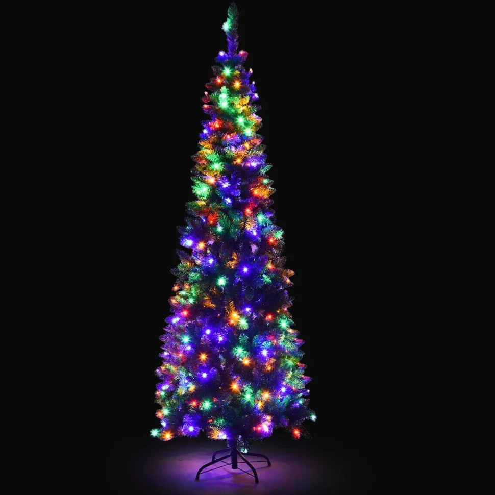 Online The Holiday Aisle Pencil 7.5' Green Fir Artificial Christmas Tree With Multi-Color Lights