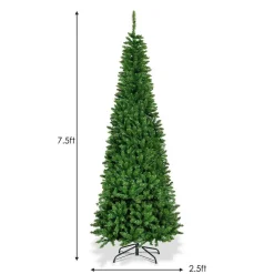 Online The Holiday Aisle Pencil 7.5' Green Fir Artificial Christmas Tree With Multi-Color Lights