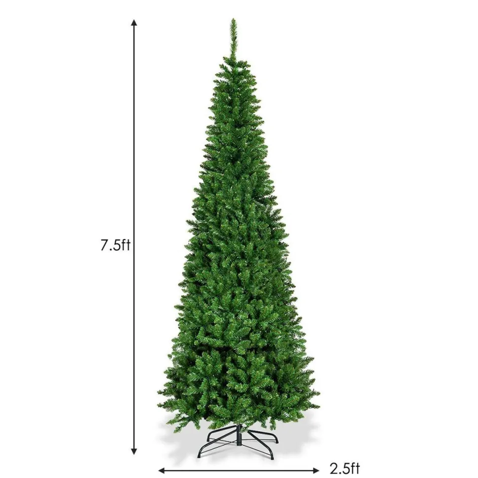 Online The Holiday Aisle Pencil 7.5' Green Fir Artificial Christmas Tree With Multi-Color Lights