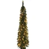 Discount The Holiday Aisle Pencil Slim 7' Green Fir Artificial Christmas Tree With 200 Ul Clear/White Lights With Stand