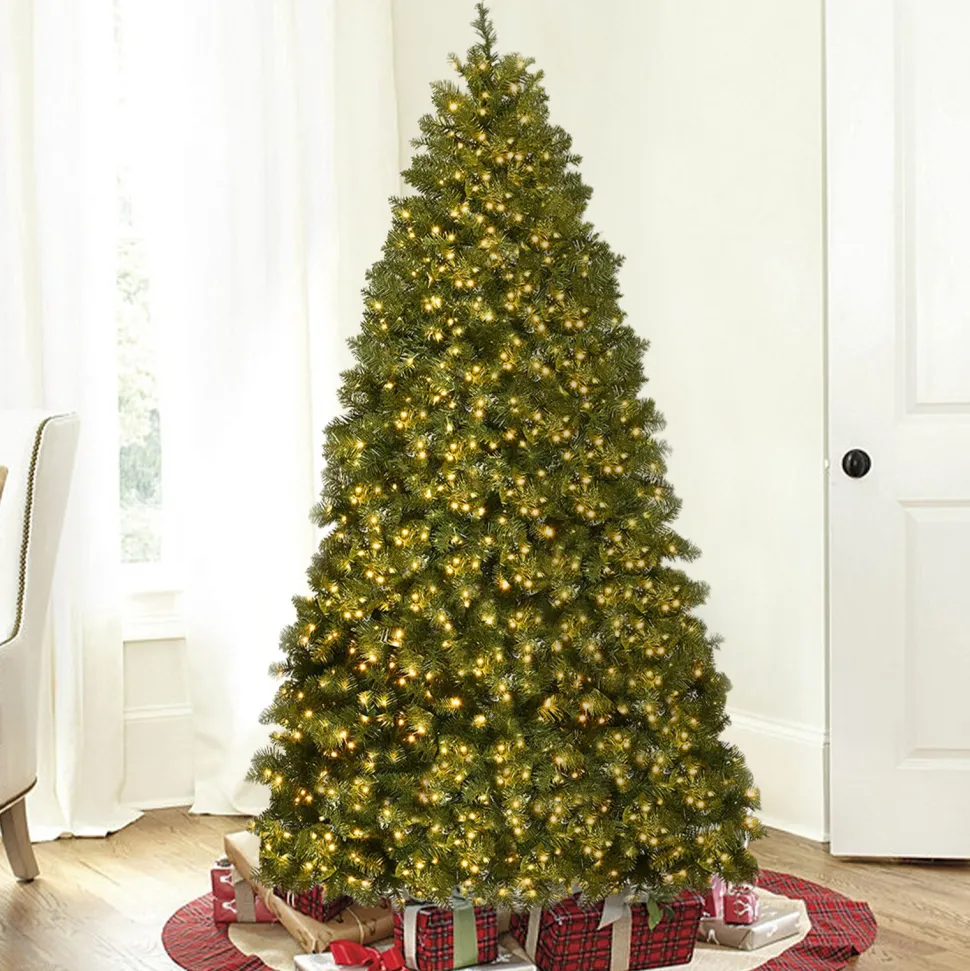 Fashion The Holiday Aisle Pre-Lit Artificial Pvc Christmas Tree With Led Lights And Stand-6'/7'/8'